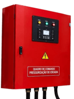 Quadro de comando de pressurização exemplificando nossa linha elétrica de produtos